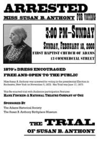 the arrest of Susan B. Anthony