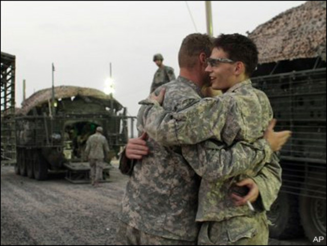 First U.S. troops arrived home.