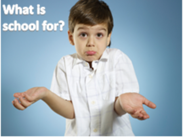 Post question: What is school for?