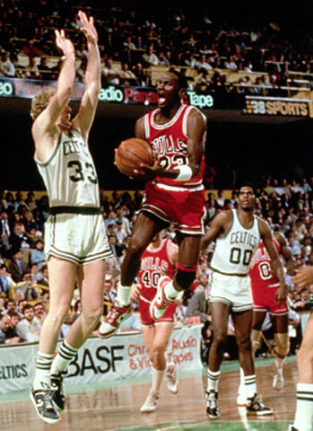 Michael Jordan scores 63 points against Boston Celtics