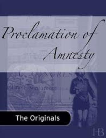Linclon issues Proclamation of Amnesty and Reconstruction