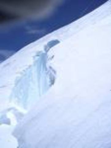 Tensiling falls into a 150ft crevases