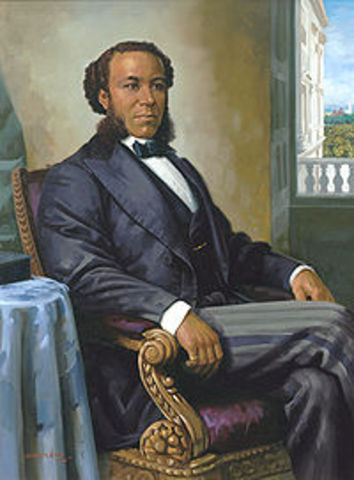 Joseph H. Rainey, first black member sworn in as member of U. S. House of Representatives.