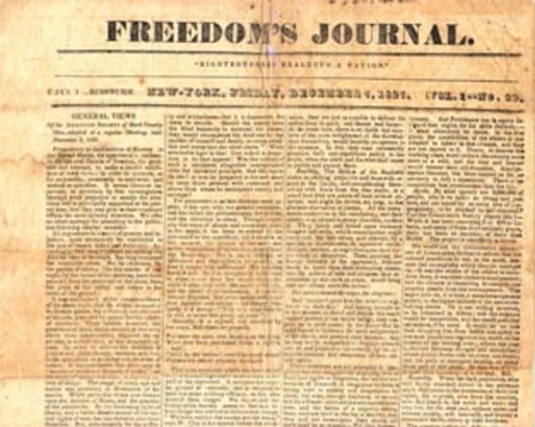 First African-American newspaper in U.S.: Freedom’s Journal