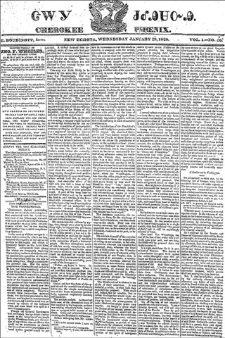 First Native American newspaper in U.S.: Cherokee Phoenix