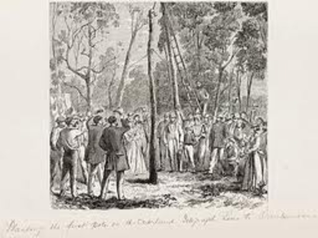 Overland telegraph connects australia to asia
