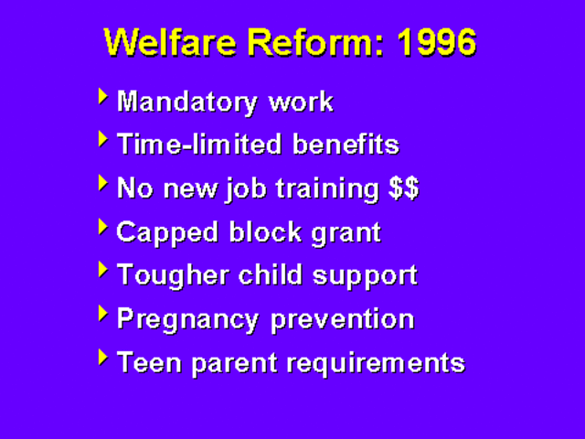 Welfare Reform Act of 1996