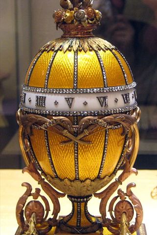 First Fabergé egg ordered by Czar Alexander III for his wife.