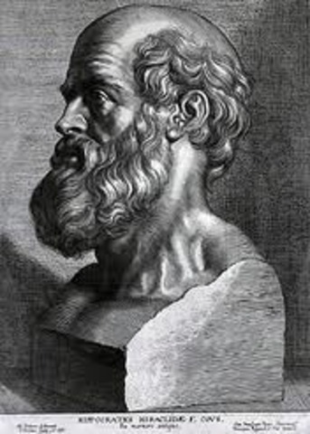 Hippocrates practices and studies medicine.