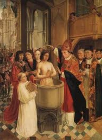 The baptism of Susanna Shakespeare the first child of William and Anne born six months after their wedding.