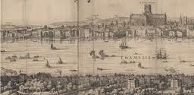 The company of actors moved to the Swan Theatre on Bankside when London's authorities ban the public presentation of plays within the city limits of London