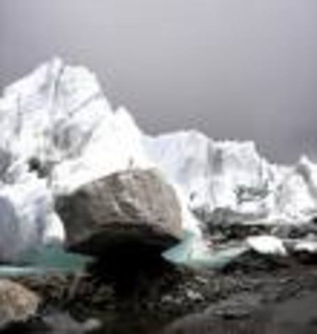 Reach 16,000 feet, Khumbu Glacier, 12 miles of ice