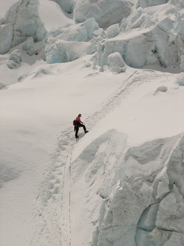 Resting after passage through icefall