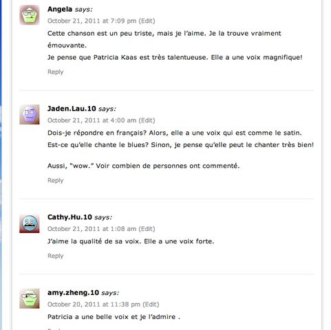 Online comments on videos