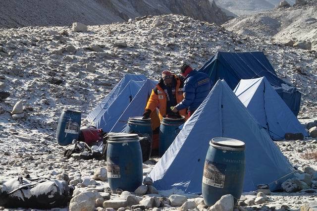 Spent the night at camp one.