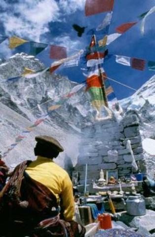 Arriving in base camp Puja