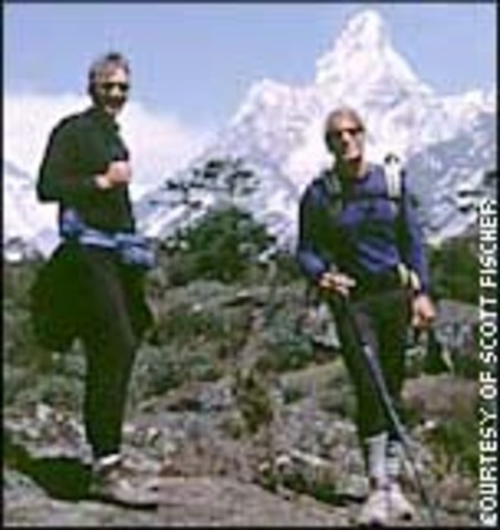 Scott Fischer and Rob Hall stranded on mountain