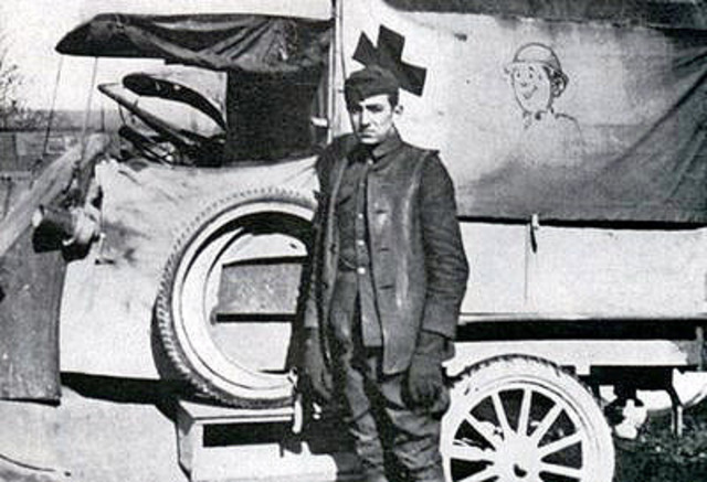 After his rejection by the army, Walt and a friend decided to join the Red Cross. Soon after joining he was sent to France for a year, where he drove an ambulance, but only after the armistice was signed.