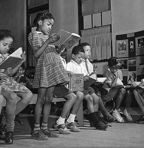 Racial segregation ruled unconstitional in public schools
