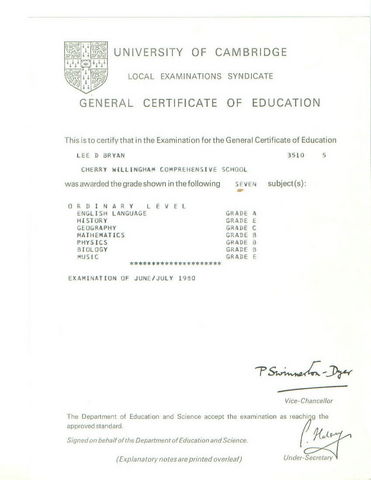 introduction of O-levels and A-levels