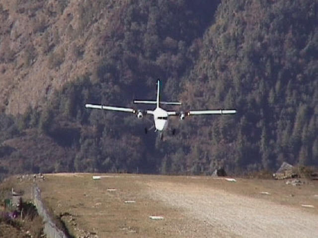 Boarded helicopter on its way to Lukla 9,200 feet