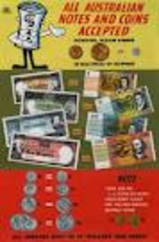 Decimal currency replaces pounds, shillings and pence