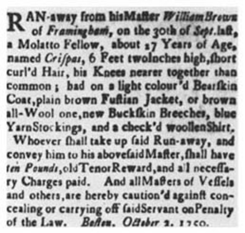 Crispus' master discovers that he has run away.