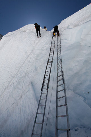 resting after passage through ice fall