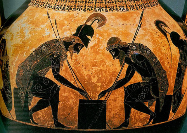 Odysseus and Menelaus travel to Troy