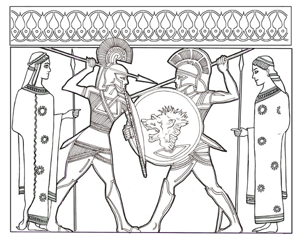 Duel between Menalaus and Paris