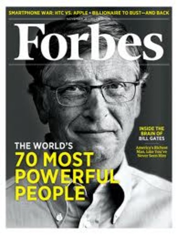 GATES, SEGUNDO HOMBRE MAS RICO SEGUN LA REVISTA FORBES