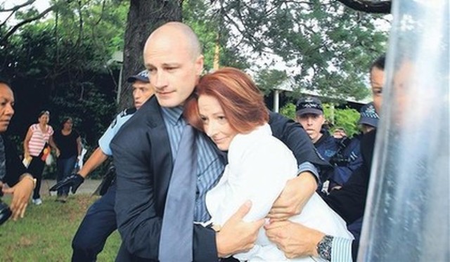 3. Ms Gillard's federal police escort decided to rush the Prime Minister from the event