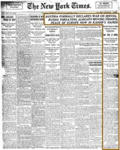 Austria-Hungary declared war on Serbia