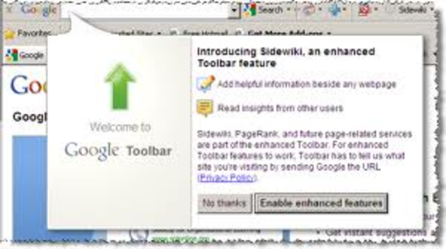 Google toolbar.