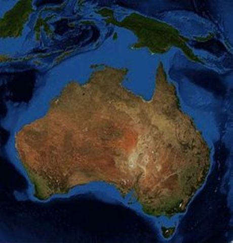 Australia seperates from Anarctica