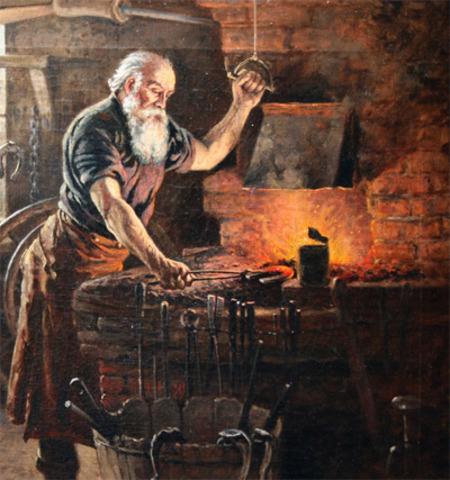 Metal smeltering started.