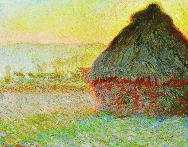 Haystack at Sunset Near Giverny Claude Monet Impressionism