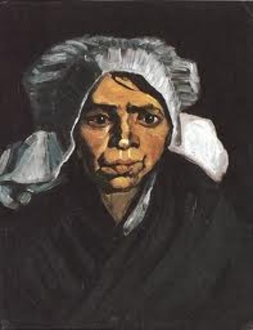 Painted the 'Head of peasant woman wih white cap'.