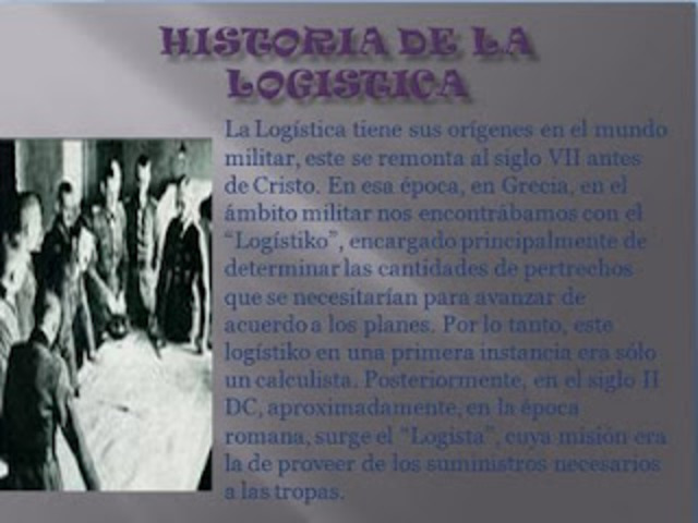 INICIO DE LA LOGISTICA