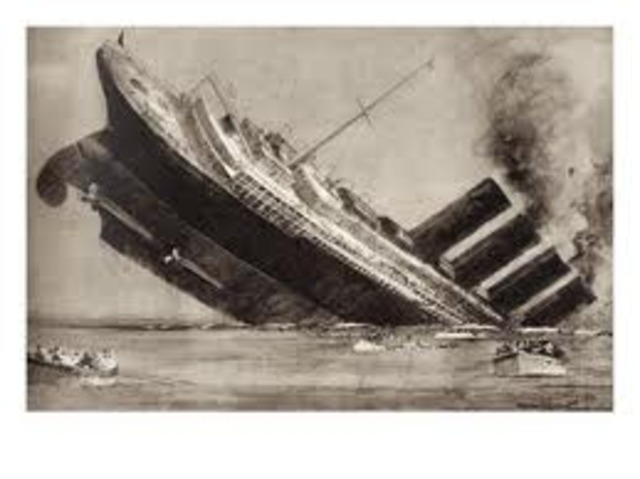 The sinking of the Lusitania