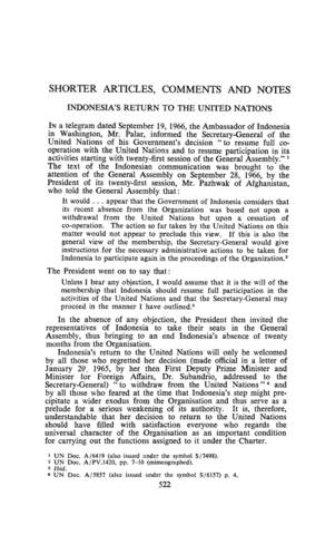 Indonesia Becomes Part of The UN