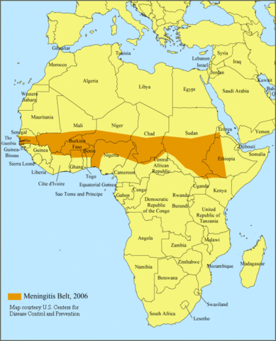 Beggining of meningitis belt - Ghana