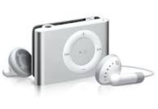 iPod shuffle with built-in clip.