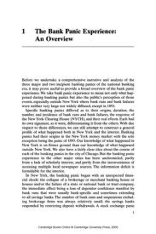 The Beginning of the Bank Panics