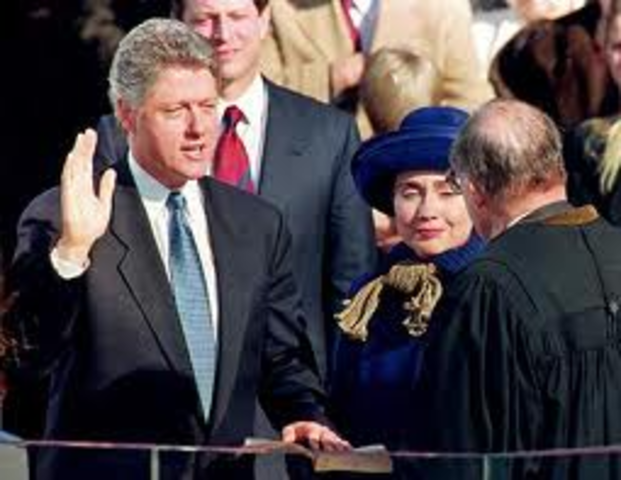 Clinton was sworn in as President of the United states.