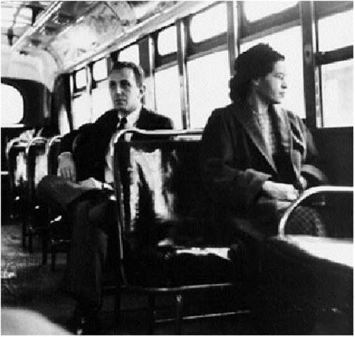 Rosa Parks decides to remain sitting