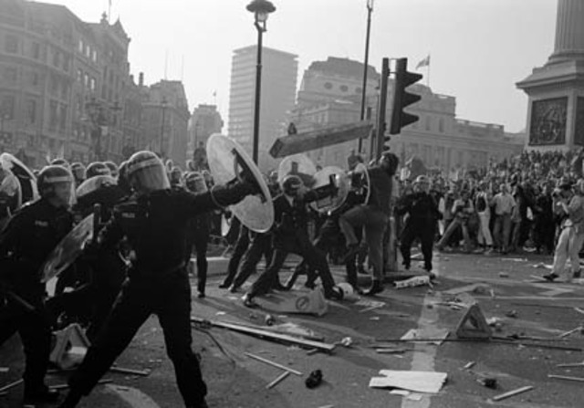 Anti-tax riots kick Thatcher out of office