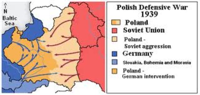 Stalin sends troops to occupy the Eastern half of Poland