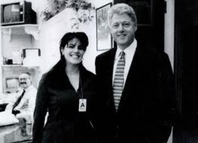 Clinton denies having an affair with Monica Lewinsky.