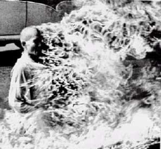 Monks set themselves on fire.